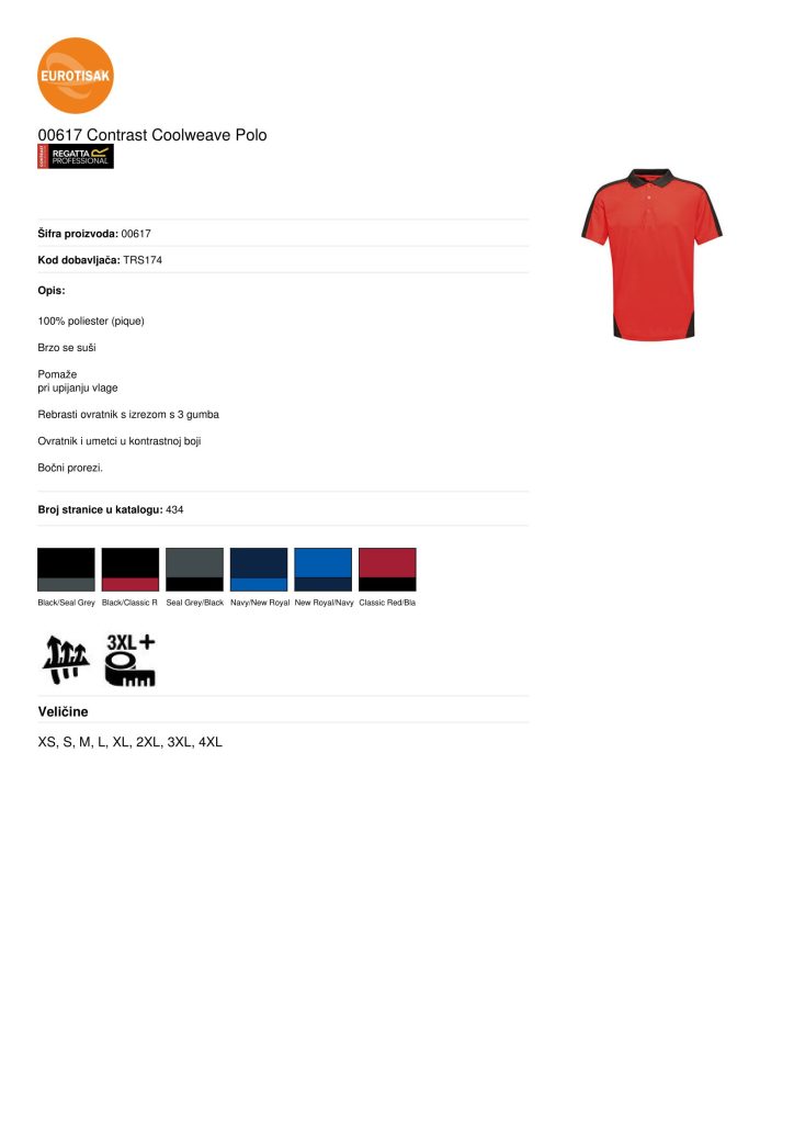 REFLEKTIRAJUĆI, SIGURNOSNI POLO - REGATTA _Contrast_Coolweave_Polo