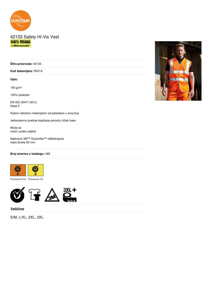 REFLEKTIRAJUĆI, SIGURNOSNI PRSLUK_Safety_Hi-Vis_Vest