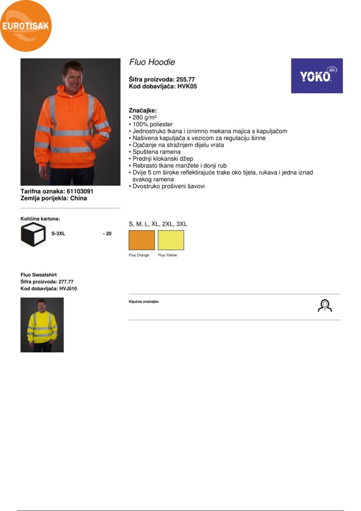 REFLEKTIRAJUĆI SIGURNOSNI PRSLUK - Fluo_Hoodie