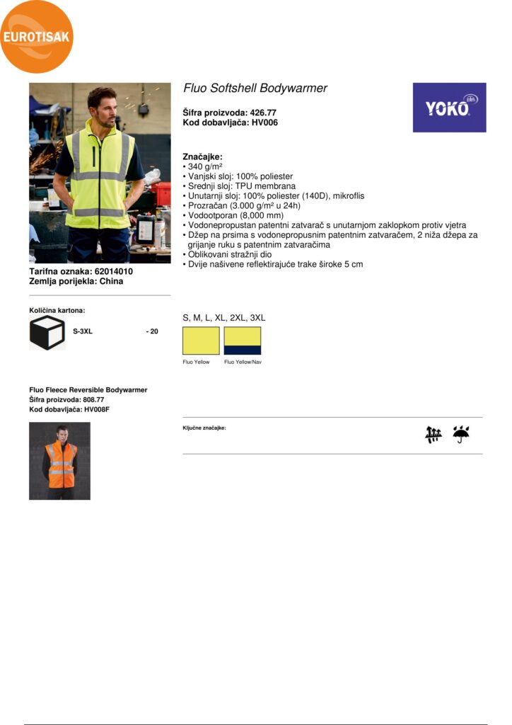 REFLEKTIRAJUĆI SIGURNOSNI PRSLUK - Fluo_Softshell_Bodywarmer
