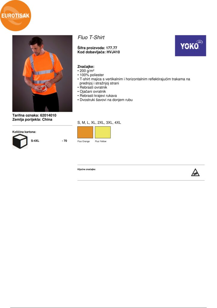 REFLEKTIRAJUĆI SIGURNOSNI PRSLUK - Fluo_T-Shirt