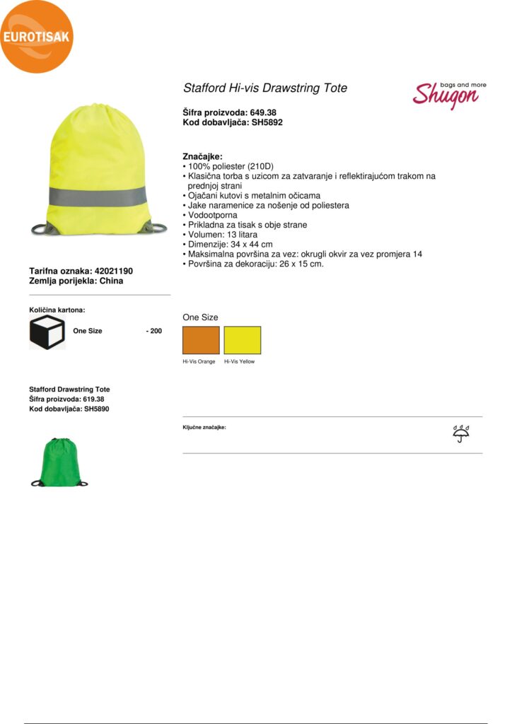 REFLEKTIRAJUĆI SIGURNOSNI PRSLUK - Stafford_Hi-vis_Drawstring_Tote